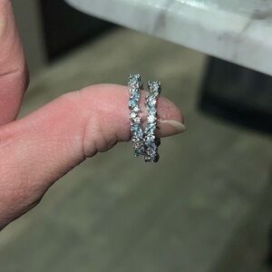 Sterling silver baby blue rhodium plating size 7